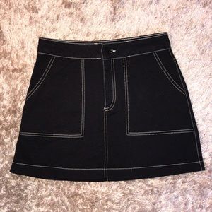 Zara black denim mini skirt